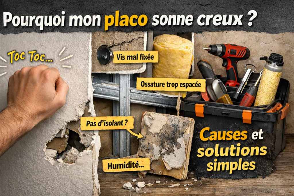 Pourquoi mon placo sonne creux ? Causes et solutions simples