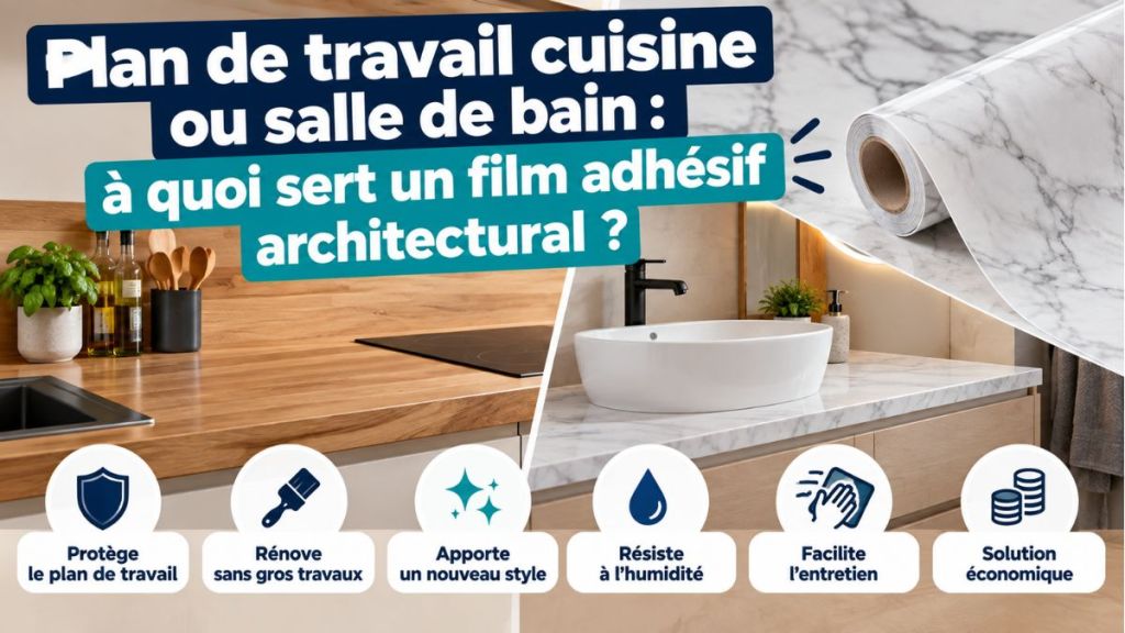 Plan de travail cuisine ou salle de bain:  à quoi sert un film adhésif&nbsp;architectural?