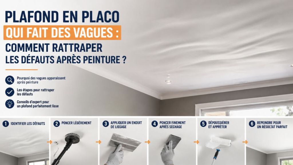 Plafond en placo qui fait des vagues : comment rattraper les défauts après peinture ?