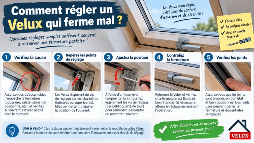 Comment régler un Velux qui ferme mal&nbsp;?
