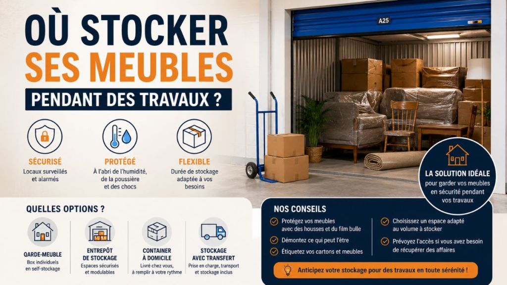 Où stocker ses meubles pendant des travaux&nbsp;?