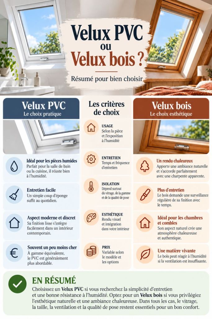 Comment choisir entre velux pvc et velux bois? guide comparaison